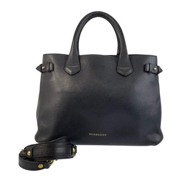 BURBERRY Black Leather Shoulder Bag - Picture 1 of 10